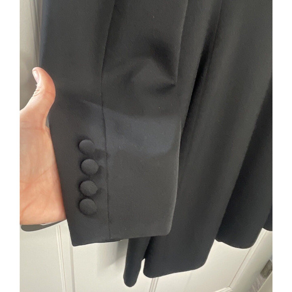 Vintage EXPRESS Long Wool Tailored Coat Velvet Collar Women's M 90s Whimsigoth - Picture 11 of 15